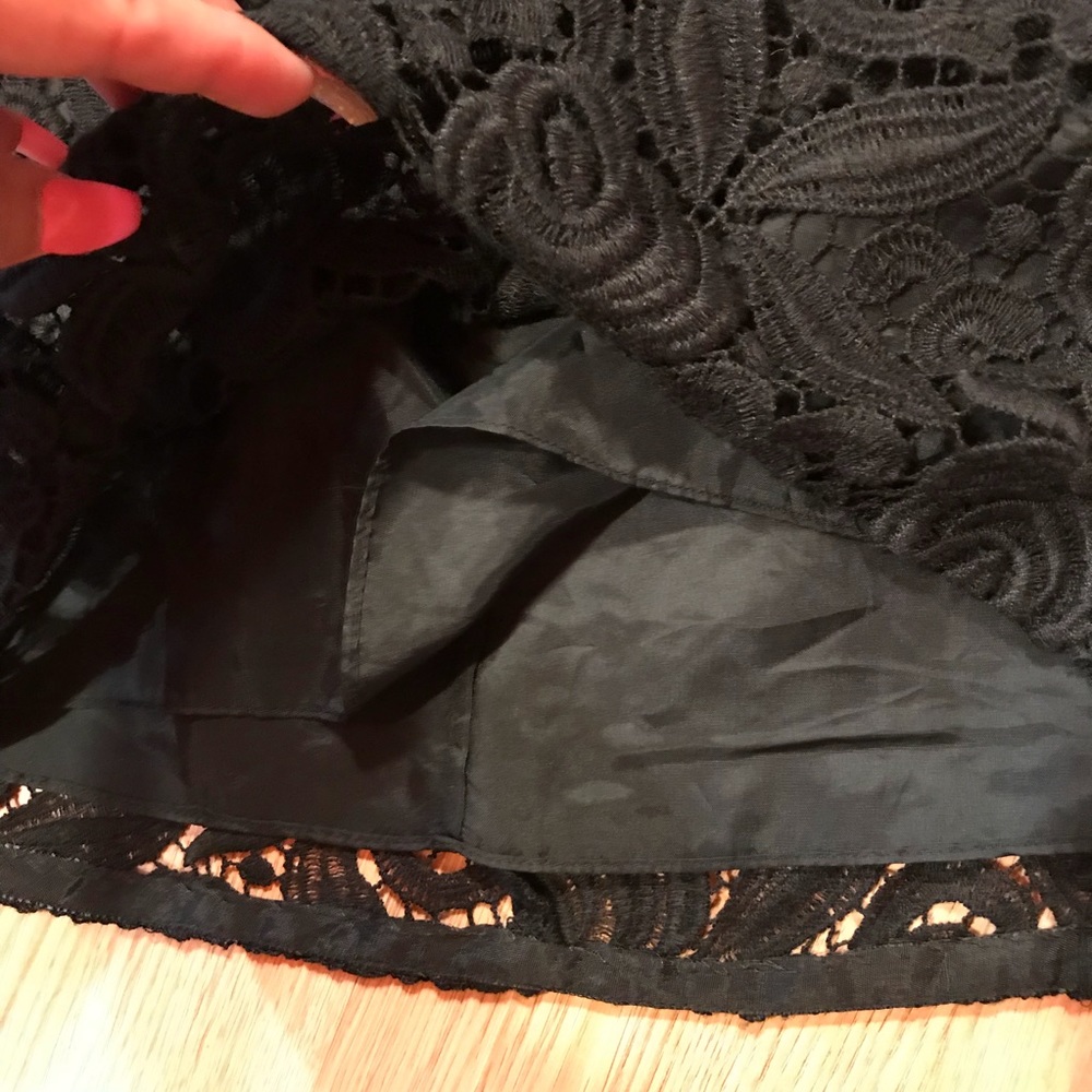 BCBGMAXAZRIA Black Crochet Halter Cocktail Dress - Picture 7 of 8